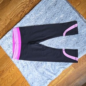 Lululemon Pink/Black Athletic Leggings, Women's Size 8, Great Condition